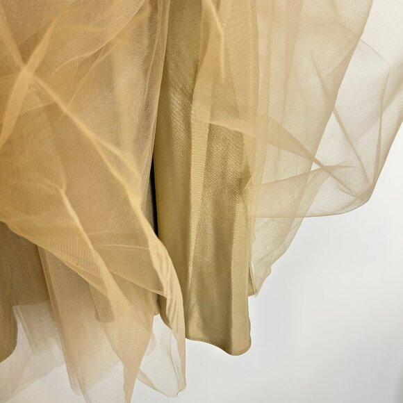 Space 46 Adrian Gold Coffee Tulle Skirt Sz L Fairycore Soft Girl Midi Whimsical - Picture 7 of 10